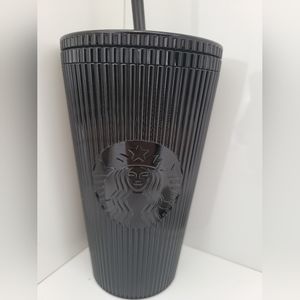 Starbucks black pleated 2024 tumbler